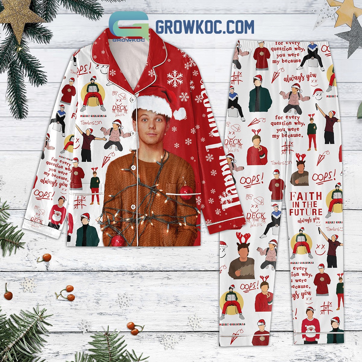 Louis Tomlinson Faith In The Future Always You Holiday Pajamas Set