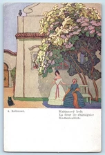 Prague Czech Republic Postcard Chestnut Blossom A Roskotova Minerva c1910