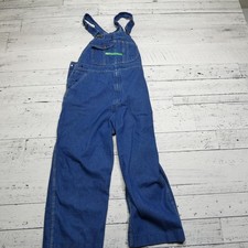 KEY Imperial Bib Overalls Mens W38 L27 Blue Denim Workwear Adjustable Straps
