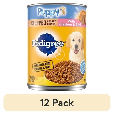 12 Puppy Lamb & Rice Chopped Ground Dinner With Chicken & Beef Wet Puppy Food