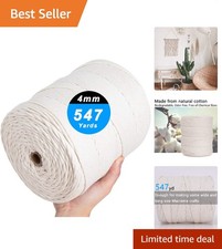 Endless Crafting Possibilities with 4mm x 547 Yards Natural Cotton Macrame Rope