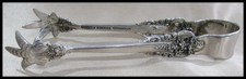 WALLACE GRAND BAROQUE STERLING SILVER SUGAR CUBE TONGS - BEAUTIFUL