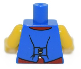 LEGO Minifigure Torso Pirate Open Vest blue red stripes yellow arms 6243 6023600