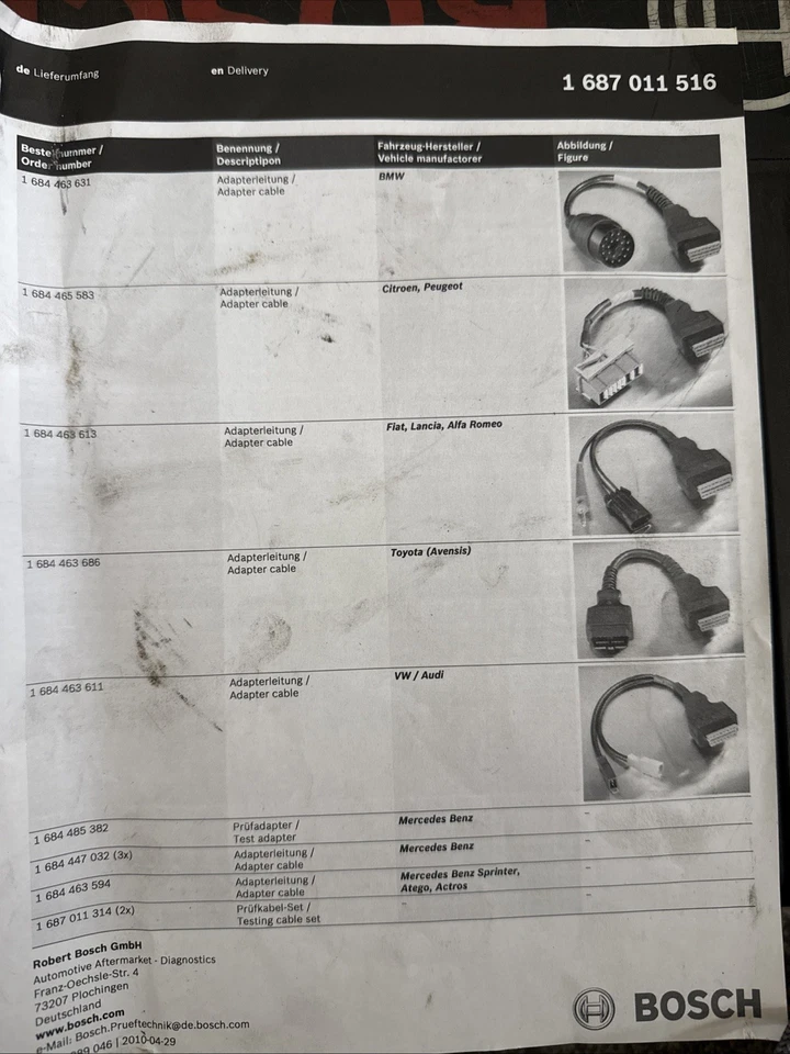 Bosch Diagnostic Cables Easy Connect WHOLE KIT OBD - Image 3 of 4