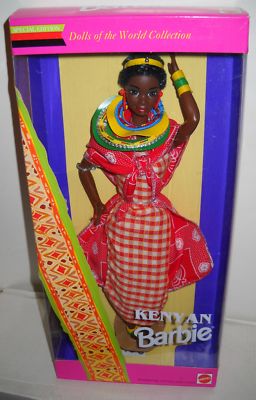 478 NRFB Mattel Dolls of the World Kenyan African American Barbie