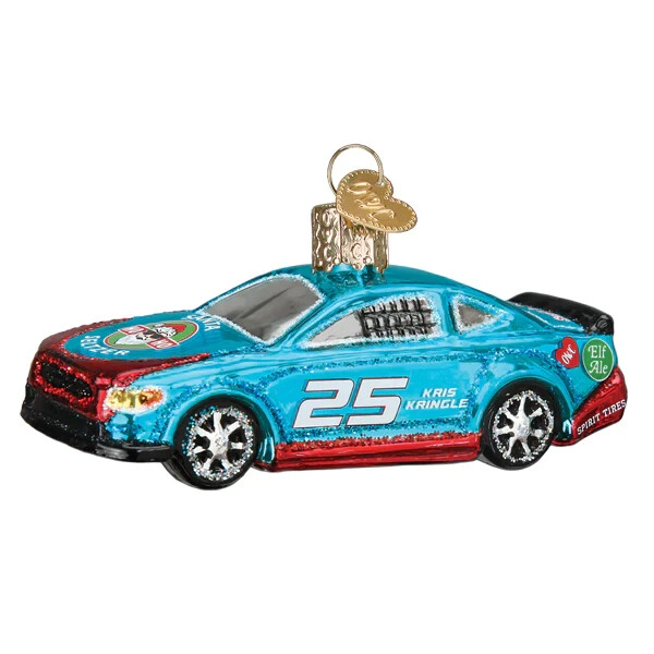 Old World Christmas RACING SPORTS CAR (46113) Glass Ornament w/OWC