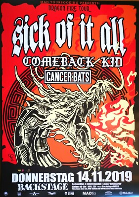SICK OF IT ALL   COMEBACK KID 2019 MÜNCHEN - orig. Concert Poster - Plakat  A1