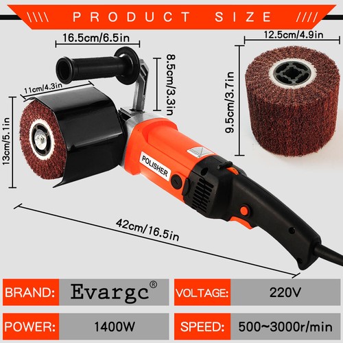 A Burnishing Polishing Tool Polisher Handheld Sander w/Grinding Rollers 1400W - Picture 2 of 22