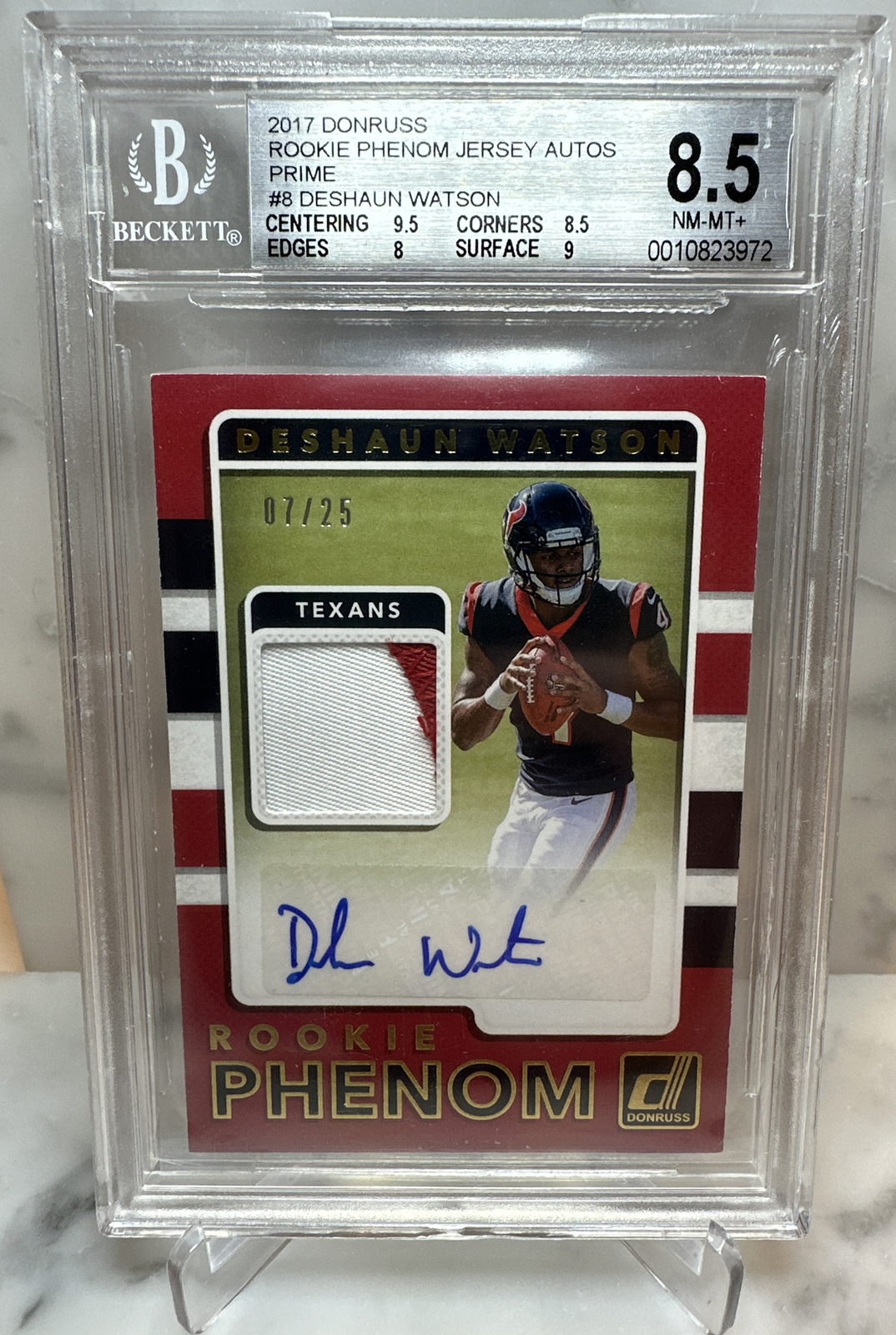 Deshaun Watson Panini Donruss Rookie Phenom Jersey Autographs #DW Prime