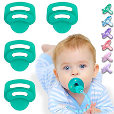 4 Pack Silicone Pacifier Clip Adapter Ring for Philips Avent Soothie, 100 Food-