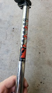Fishbone /"Big Bone/" NOS 25.4mm Old School BMX proprietary seatpost SILVER