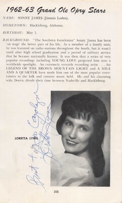 Loretta Lynn  Signed Autographed 8.5x5.5 Photo Country Music