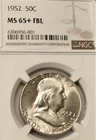 1952- FRANKLIN  NGC MS  65+  FBL   ** BEAUTY-  👀 FULL BELLSPOTLESS 65++ 👀