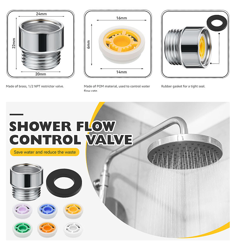7PCS/Set Shower Head Restrictor Water Flow Reducer Bathroom Limiter