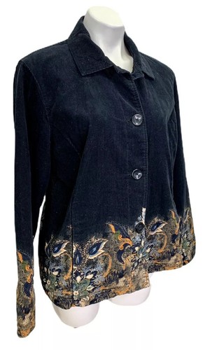 Chico's Corduroy Jacket Size 2 M Medium 