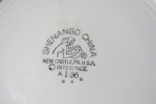 8 Shenango Plates Green Flower 8 7/8" Interpace A-136 - Picture 5 of 12