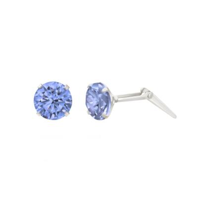 Sterling Silber 3 mm Tansanit Zirkonia CZ Ohrringe Geschenkbox enthalten
