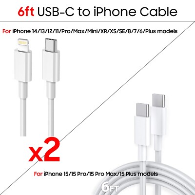 Original USB Fast Charger Cable Cord For iPhone 16 15 14 13 12 11 Pro Max 8 7 6