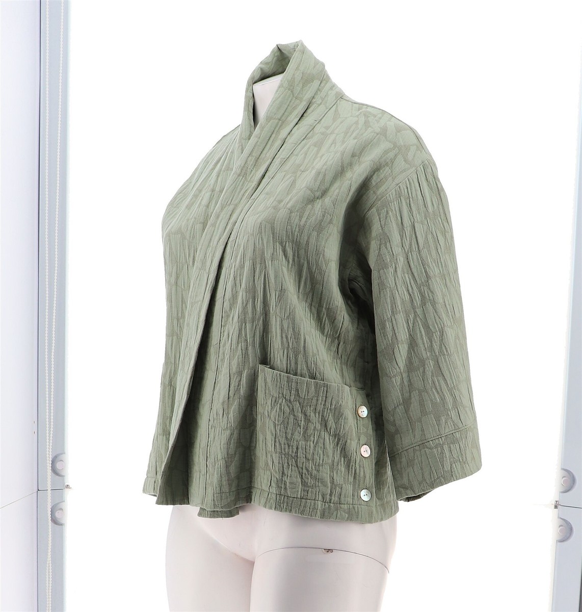 【MURRAL】Snowflake jacquard velour top MarlaWynne Pebbled Jacquard Topper Sage Combo L NWOT (311