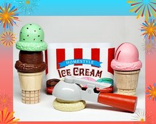 Melissa Doug Scoop and Stack Ice Cream Cone Magnetic Pretend 8 Piece Play Set