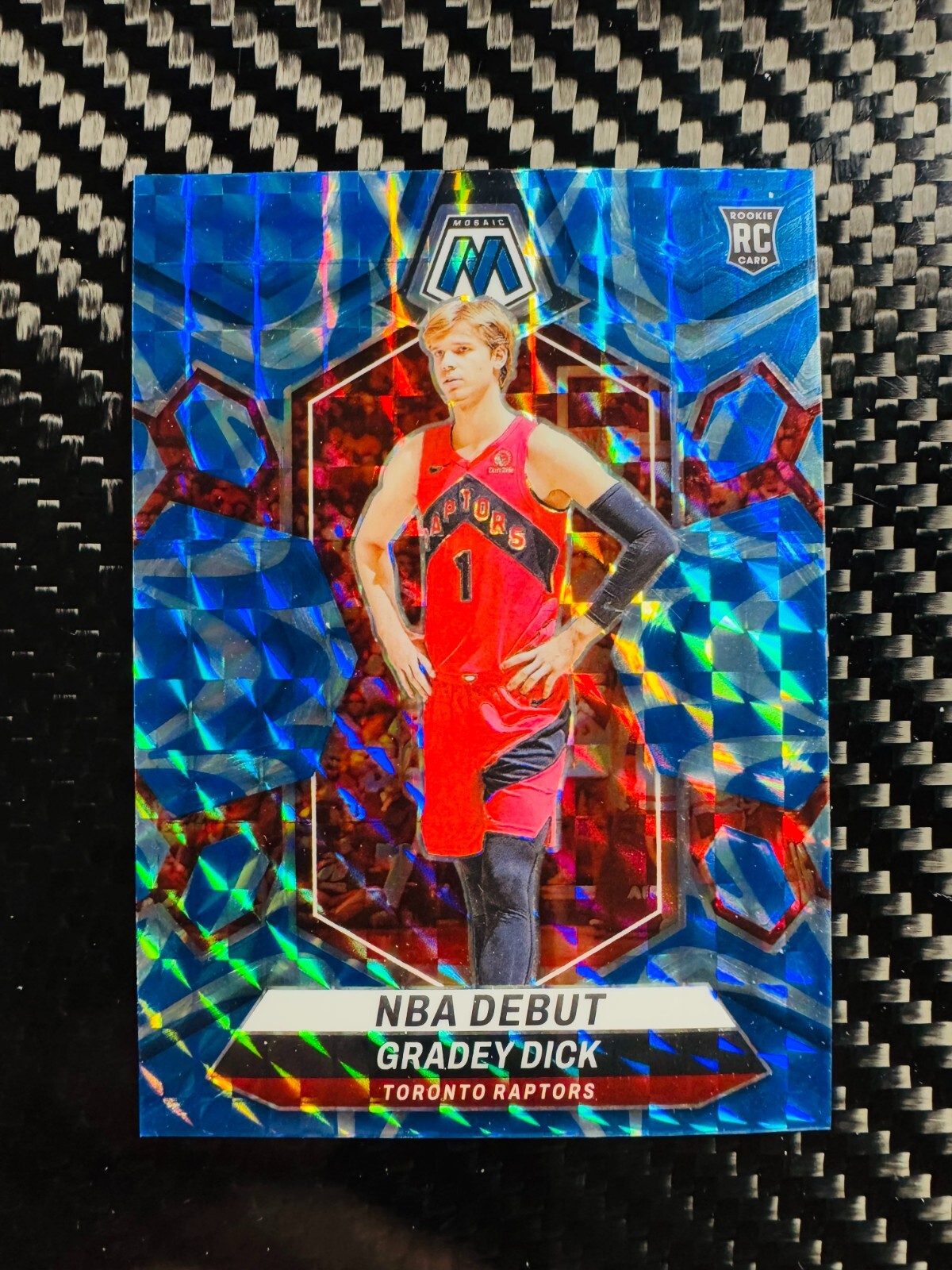 Gradey Dick 2023-24 Panini Mosaic NBA Debut Reactive Blue RC #260 Raptors [1]