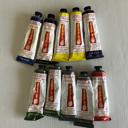 Duro Artist Acrylic Paint Vintage 10 Tubes Nearly Full eBay