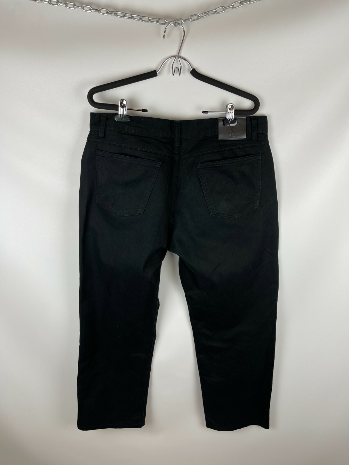 Pantaloni chino Yves saint Laurent nuovi di zecca nero logo su tasca