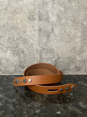 ISABEL MARANT Lecce Floral Studded Leather Belt Natural Tan  display picture 2