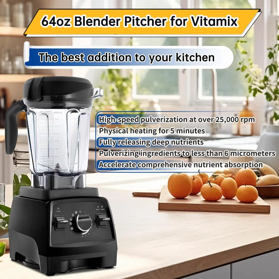 For Vitamix 64oz Low-Profile Blender Pitcher, Replace for Vitamix 750 780 5000  - Image 3 of 4