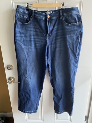 Lane Bryant Hi Rise Essential Stretch Straight Jeans Magic Waistband Size 18L