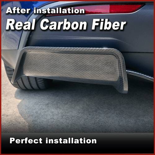 For Tesla Model Y 2019-2024 Real Carbon Fiber Rear Bumper Diffuser Lip Spoiler - Picture 6 of 13