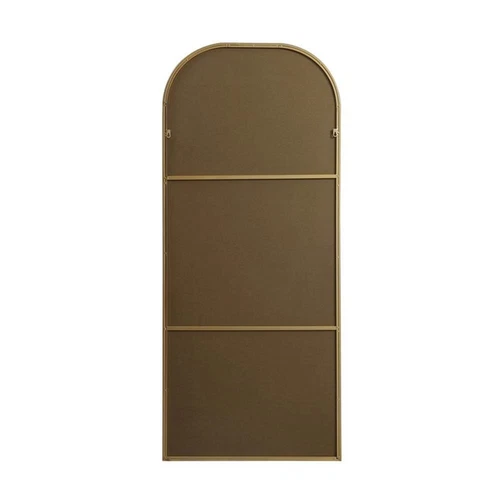 Elegant Decor Blaire 28x66" Arch Modern Wood/Iron Full Length Mirror in Brass - Picture 4 of 8