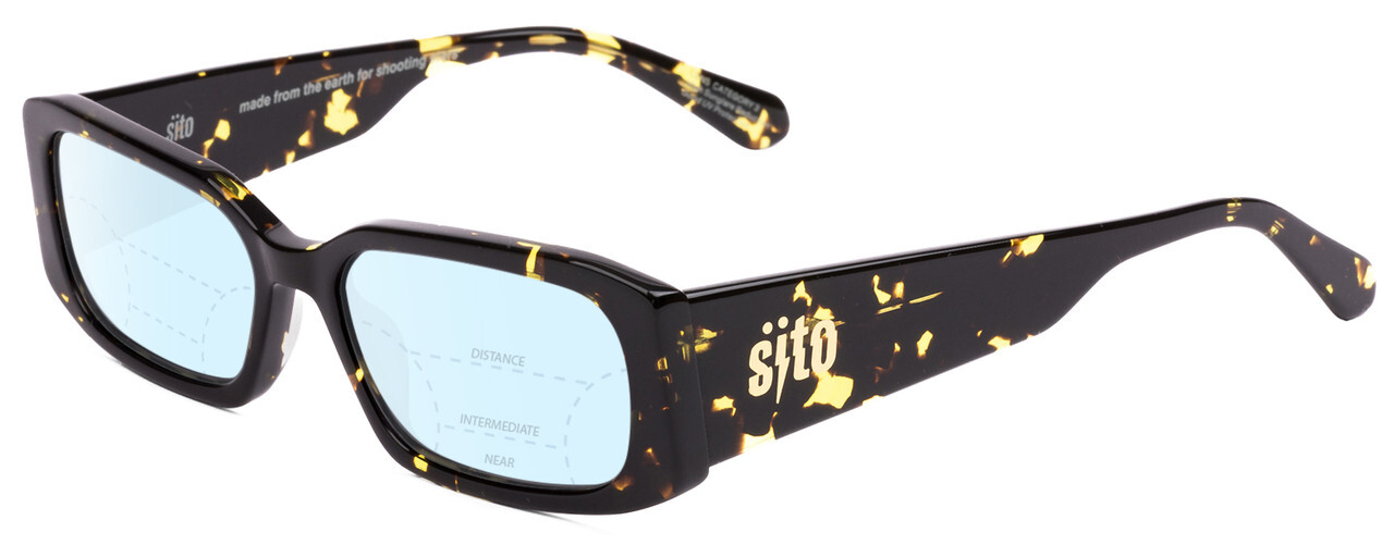 SITO SHADES ELECTRO VISION Blue Light Blocking Glasses Black & Yellow 56mm Multi-Focus