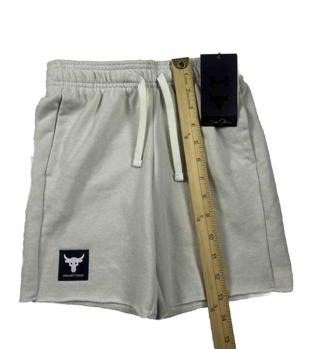 NEW Under Armour Boys Project Rock UA Sweat Shorts Size XS Youth $50 Beige - Picture 2 of 9