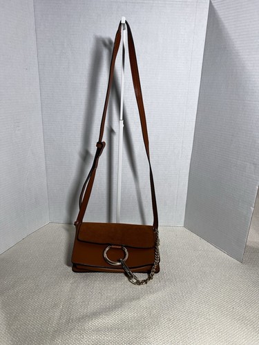 CHLOE Faye Small Leather Suede Crossbody Shoulder Bag Tobacco Brown - Picture 4 of 18