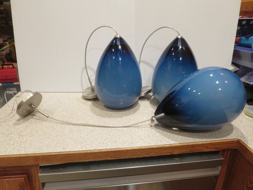 Tech Lighting Alina Grande by Sean Lavin Blown Glass Teardrop Pendant Lamp Blue - Picture 11 of 21