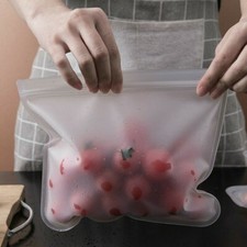 5 X EVA Food Storage Bags Leakproof Top Zipper Pouches Kitchen Organizer