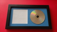 CD Display Frame , Blue Mat Glass Complete . 1" Wide Black Frame 7"X12"