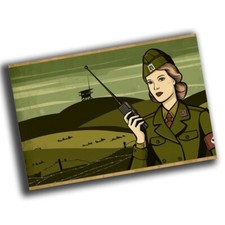 nice vintage woman military uniform retro WW2 Photo Glossy 4 6 in P47