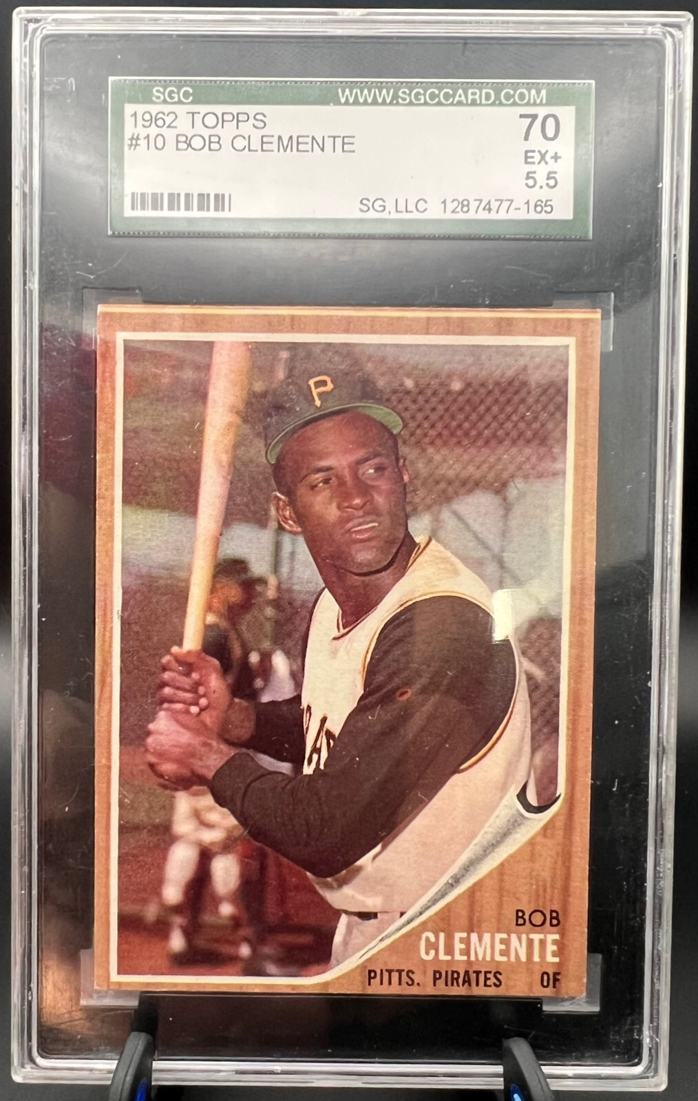 1962 Topps Baseball #10 Bob (Roberto) Clemente SGC 5.5 EX+ Pirates HOF
