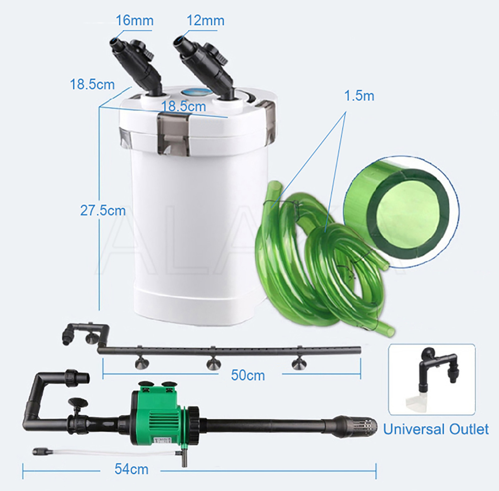 14W Aquarium External Filter Canister Fish Tank Water Pump Pond Cotton Oxidation eBay