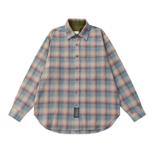 Maison Margiela MM6 Plaid Long Sleeved Shirt Unisex Loose Style Size L
