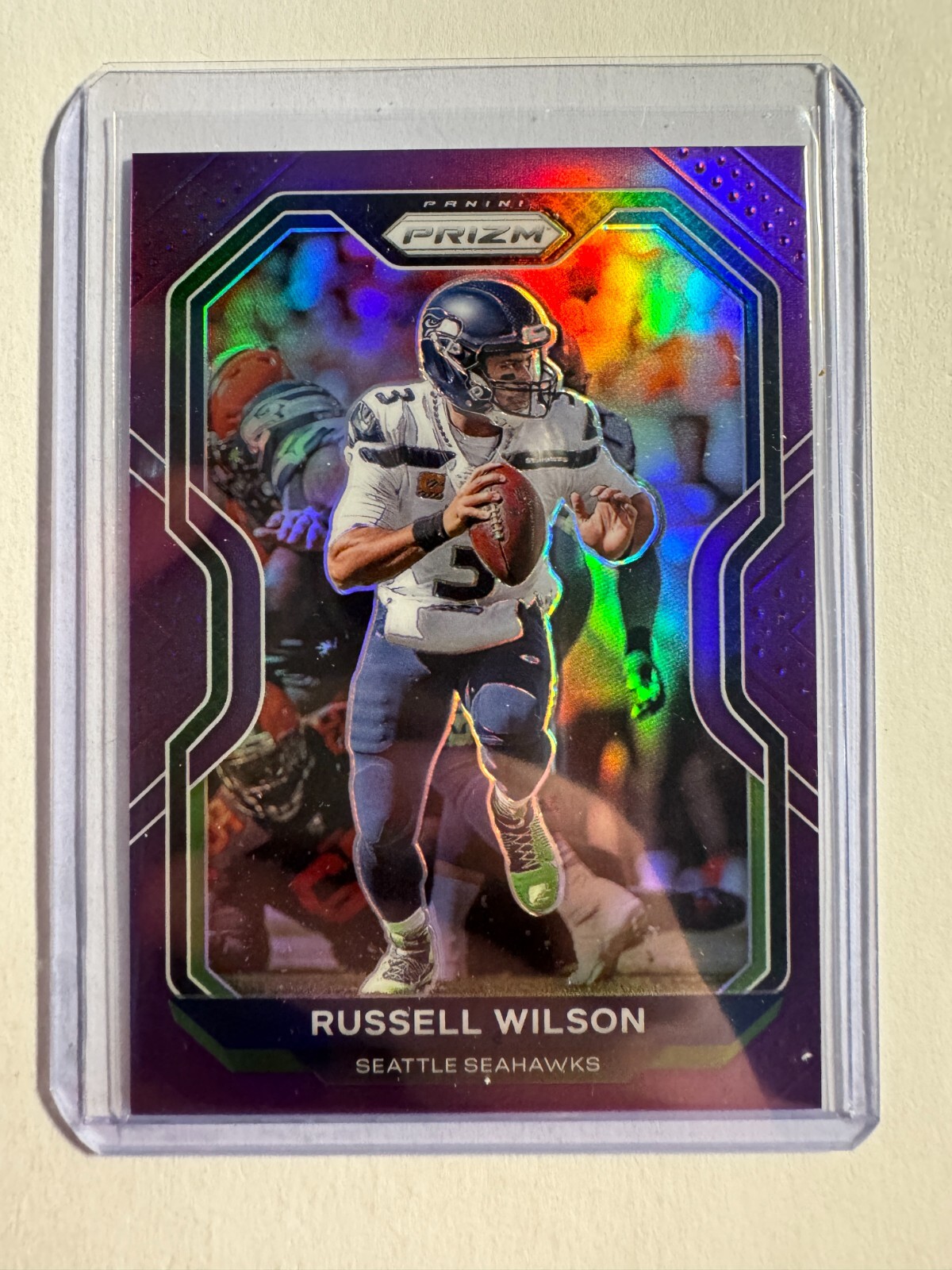 K153,287 - 2020 Panini Prizm Prizms Purple #294 Russell Wilson #/125