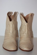 MURATTI Stiefeletten Boots Vollleder mit cremefarbenem Muster zum Schlupf Gr. 36 sehr guter Zustand