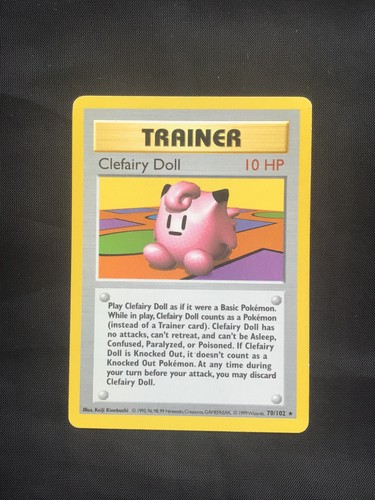 Pokemon Cards: Base Set Shadowless Rare: Clefairy Doll 70/102