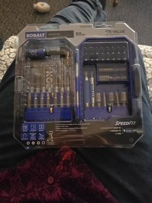 Kobalt SpeedFit 50-Piece Drill & Drive Bit Set 0350030 Impact Grade Hard Case