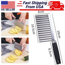 Crinkle Wavy Cutter Stainless Steel Vegetable Potato Chip French Fry Slicer Tool