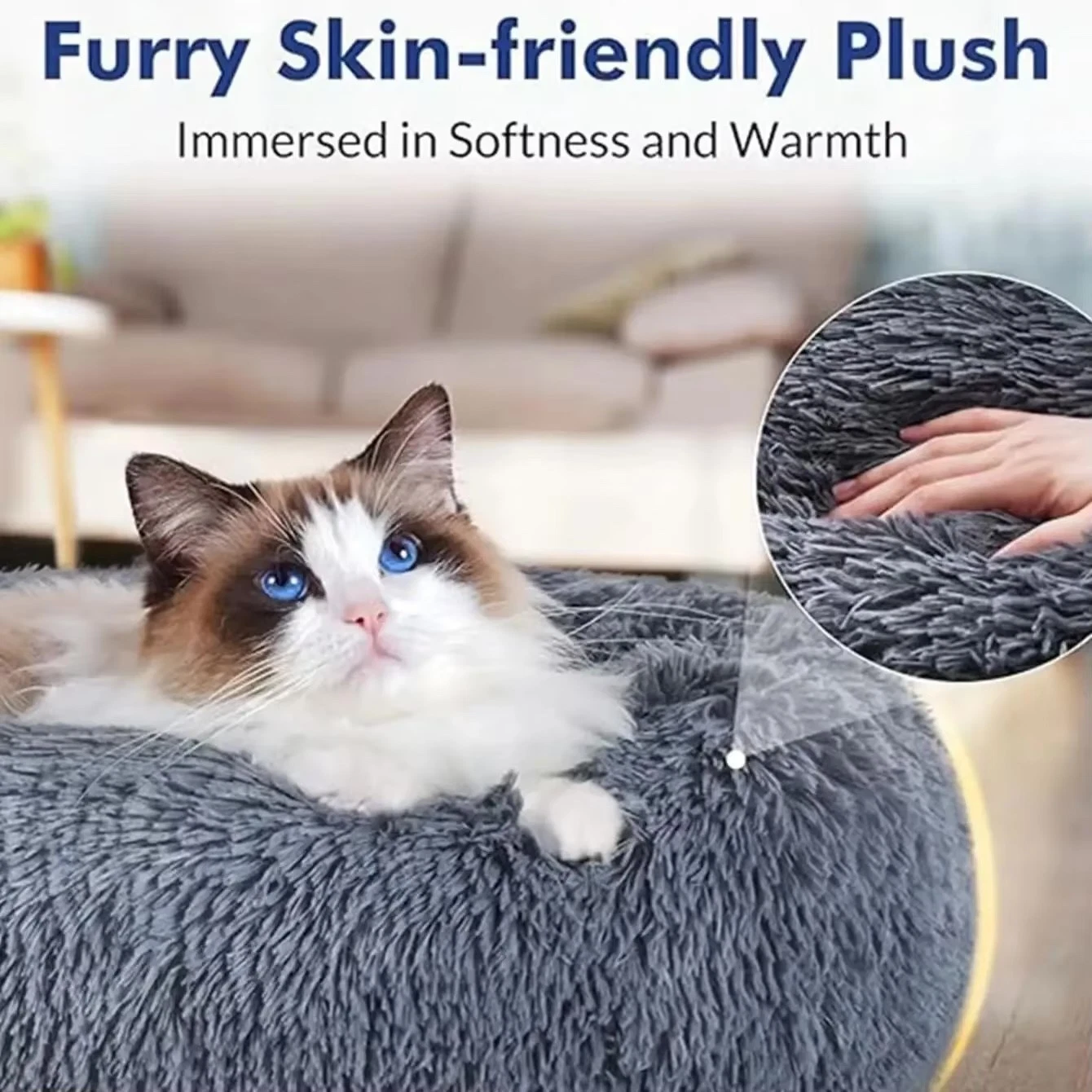 40-90cm 6 sizes round pet bed for large dog bed Super soft cat bed