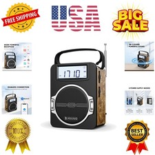 Radio Portable AM FM Digital Radios Clock Radio with Bluetooth 5 Watts Loud S...