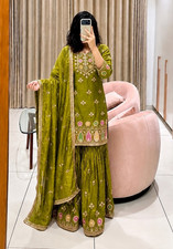PARTY WEAR DRESS BOLLYWOOD SALWAR KAMEEZ PAKISTANI SUIT SHARARA INDIAN WEDDING
